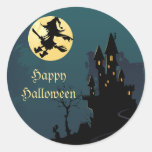 Haunted House and Witch Silhouette Stickers