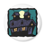 Haunted House At Night Refrigerator Magnet