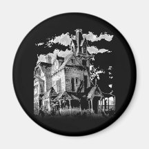 HAUNTED HOUSE FRIDGE MAGNET