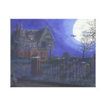 Haunted House on Premium Canvas Stretched Canvas Prints