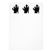 Haunted House with Four Towers. Black and White. Custom Announcement
