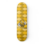Haunted Zoo "Bee Argyle Yellow" Skate Board Deck