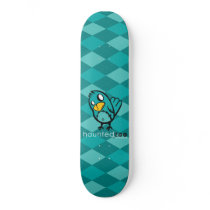 Haunted Zoo "Bird Argyle Blue" Skate Board