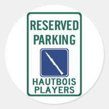 Hautbois Players Parking Round Stickers