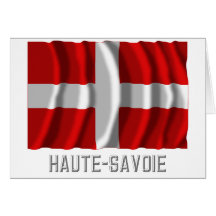 Haute-Savoie waving flag with name Card