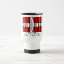 Haute-Savoie waving flag with name Coffee Mug