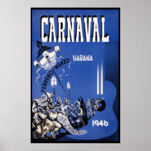 "Havana Carnival 1946" Vintage Travel Print