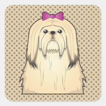 Havanese Cartoon Square Sticker