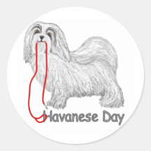 Havanese Day Round Stickers