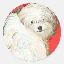 Havanese n Poppies Art Print Gifts & Cards Sticker