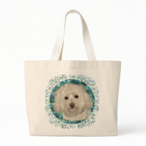 Havanese on Turquoise Water Canvas Bag