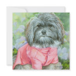 Havanese Pink Coat Portrait Invitation Card