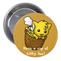 Have a cup of kitty tea? buttons