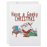 have a geeky christmas santa computer tech invitations