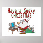 have a geeky christmas santa computer tech posters