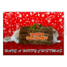 Have A Hoppy Holiday Red - Rabbit Christmas Card