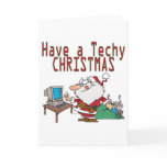 have a techy christmas computer geek santa cards