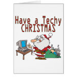 have a techy christmas computer geek santa card