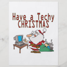 have a techy christmas computer geek santa flyer design