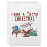 have a techy christmas computer geek santa invitations