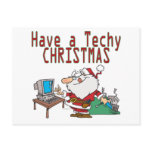 have a techy christmas computer geek santa postcards