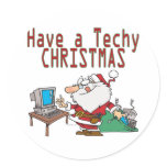have a techy christmas computer geek santa stickers
