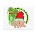 Have a Very Calamari Christmas! postcards