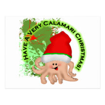 Have a Very Calamari Christmas! Postcard