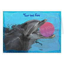 Have fun with a dolphin (template 2) greeting card
