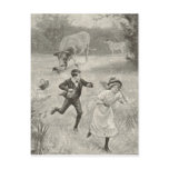 Have to run, antique image post card