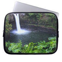 Hawaii, Big Island, Hilo, Rainbow Falls, Lush Computer Sleeves