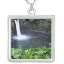 Hawaii, Big Island, Hilo, Rainbow Falls, Lush Pendants