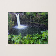Hawaii, Big Island, Hilo, Rainbow Falls, Lush Puzzles