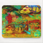Hawaii fish + mask collage Mousepad