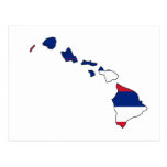 Hawaii Flag Map Post Card
