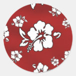 Hawaii flower round sticker