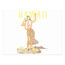 Hawaii Hula Dancer Post Card