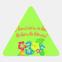 HAWAII Kiss Me It's My Birthday in Hawaiian Triangle Stickers