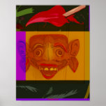 Hawaii Mask flower poster