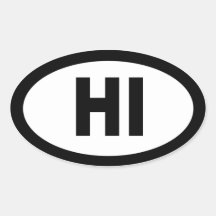Hawaii - sheet of 4 oval car stickers
