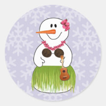 Hawaii Snow Woman Stickers