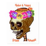 Hawaii Style Halloween Skull Post Cards