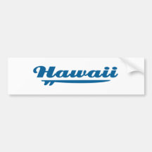 Hawaii surfboard bumper sticker