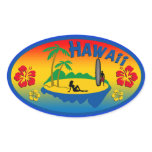 Hawaii Surfing Sticker