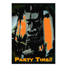 Hawaii tiki theme customisable invitations