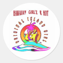 HAWAIIAN 1# OIG'Z STYLEE ROUND STICKER
