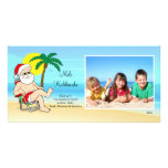 Hawaiian Christmas Santa Christmas Photo Card.
