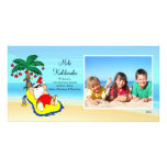 Hawaiian Christmas Santa Christmas Photo Card.