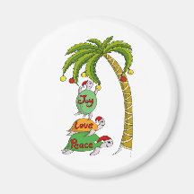 Hawaiian Christmas Turtle Santas Refrigerator Magnets