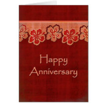 Hawaiian Hibiscus Anniversary Card